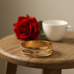 Load image into Gallery viewer, Triple Wave Elegance Bangle – Premium Anti-Tarnish Bracelet
