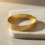 Load image into Gallery viewer, Royal Cross-Mesh Designer Bangle – Premium Anti-Tarnish