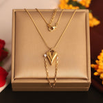 Load image into Gallery viewer, Golden Droplet Heart Pendant Necklace – Anti-Tarnish