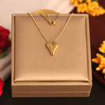 Load image into Gallery viewer, Glossy Gold Puff Heart Pendant Necklace – Anti-Tarnish