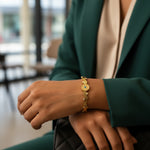 Load image into Gallery viewer, Premium Evil Eye Protection Bangle – Anti Tarnish Gold Plated