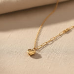 Load image into Gallery viewer, Dual-Link Puffy Heart Pendant Necklace – Anti Tarnish
