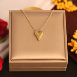 Load image into Gallery viewer, Glossy Gold Puff Heart Pendant Necklace – Anti-Tarnish