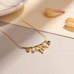 Load image into Gallery viewer, Elegant Bow Charm Necklace with Pearl & Crystal Drops