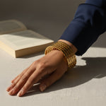 Load image into Gallery viewer, Golden Mesh Luxe Bangle – Premium Anti-Tarnish