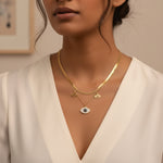 Load image into Gallery viewer, Triple Layer Evil Eye Luxe Necklace – Anti Tarnish Gold