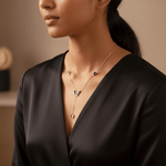 Load image into Gallery viewer, Black Enamel Butterfly Drop Layered Necklace