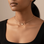 Load image into Gallery viewer, Gleaming Butterfly Charm Snake Chain Choker