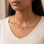 Load image into Gallery viewer, Sparkling Heart Charm Snake Chain Choker – Gold Plated