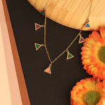 Load image into Gallery viewer, Multicolor Triangle Charm Necklace