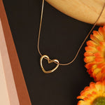 Load image into Gallery viewer, Golden Open Heart Pendant Necklace