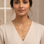 Load image into Gallery viewer, Golden Double Heart Drop Necklace