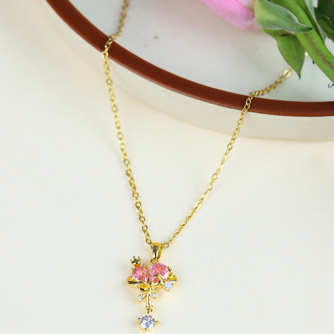 Gold Bow Necklace