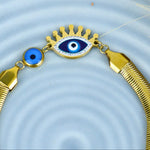 Load image into Gallery viewer, Evil Eye Crown Charm Bracelet
