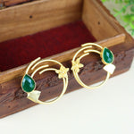 Load image into Gallery viewer, Emerald Bloom Hoop Earrings
