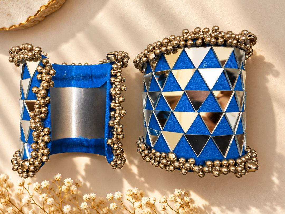 Royal Blue Triangle Mirror Cuff