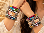 Load image into Gallery viewer, Multicolor Mirror Cowrie Bangle Set
