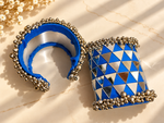 Load image into Gallery viewer, Royal Blue Triangle Mirror Cuff
