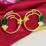 Load image into Gallery viewer, Emerald Bloom Hoop Earrings
