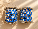 Load image into Gallery viewer, Royal Blue Triangle Mirror Cuff
