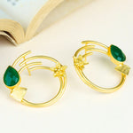 Load image into Gallery viewer, Emerald Bloom Hoop Earrings
