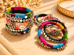 Load image into Gallery viewer, Multicolor Mirror Cowrie Bangle Set
