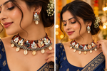 Load image into Gallery viewer, Multi-Mirror Floral Work &amp; Cowrie Shell Choker Set with Earrings

