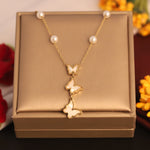 Load image into Gallery viewer, Butterfly Bliss Anti-Tarnish Pearl Necklace
