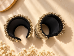 Load image into Gallery viewer, Black Cowrie Shell Mirror Cuff
