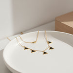 Load image into Gallery viewer, Black Triangle Charm Anti-Tarnish Necklace
