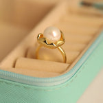 Load image into Gallery viewer, Golden Pearl Bloom Ring
