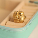 Load image into Gallery viewer, Golden Woven Knot Ring
