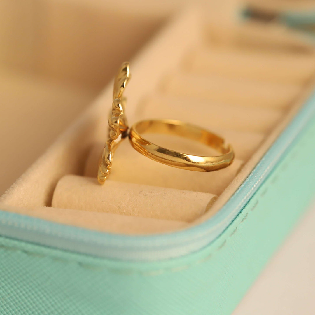 Golden Bloom Floral Statement Ring