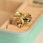 Load image into Gallery viewer, Golden Abstract Heart Statement Ring
