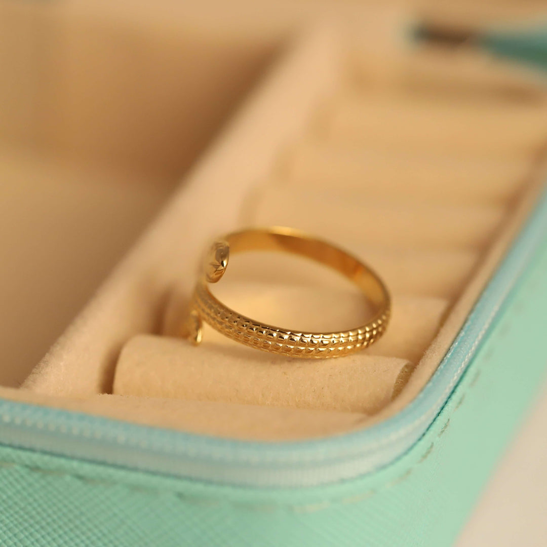 Golden Snake Wrap Adjustable Ring