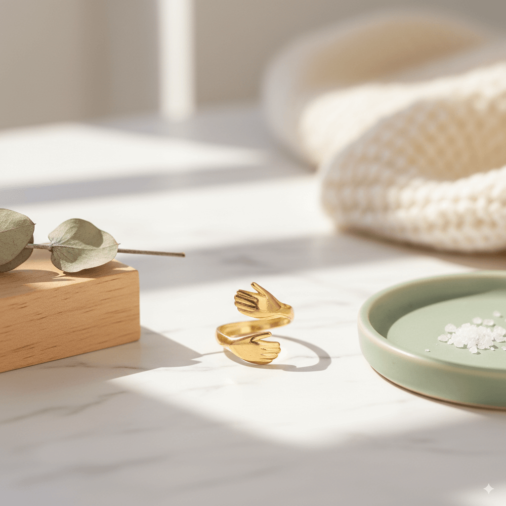 Golden Embrace Adjustable Hug Ring