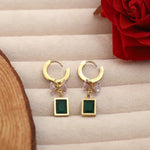 Load image into Gallery viewer, emerald-charm-bow-hoop-earrings-seg-265
