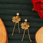 Load image into Gallery viewer, golden-floral-chain-drop-earrings-seg-289
