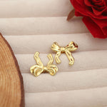 Load image into Gallery viewer, golden-bow-charm-stud-earrings-ser-238
