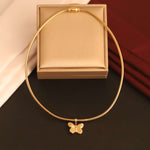 Load image into Gallery viewer, Gleaming Butterfly Charm Snake Chain Choker
