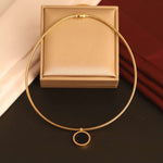 Load image into Gallery viewer, Black &amp; White Enamel Circle Charm Choker – Anti-Tarnish Gold Stainless Steel Necklace
