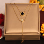 Load image into Gallery viewer, Golden Clover &amp; Star Layered Necklace
