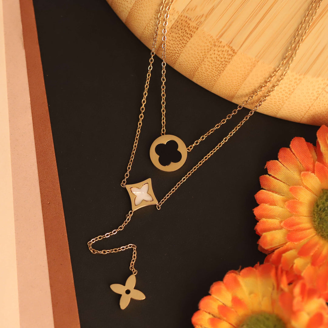 Golden Clover & Star Layered Necklace