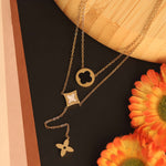 Load image into Gallery viewer, Golden Clover &amp; Star Layered Necklace
