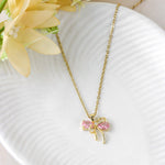 Load image into Gallery viewer, Pink Bow Pendant Necklace
