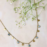 Load image into Gallery viewer, Evil Eye &amp; Heart Charm Necklace
