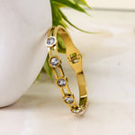 Load image into Gallery viewer, Crystal-Studded Gold Bracelet
