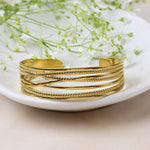 Load image into Gallery viewer, Multi-Strand Gold Cuff Bracelet
