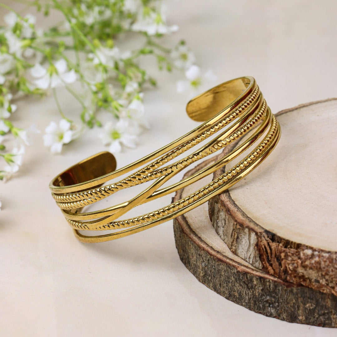 Multi-Strand Gold Cuff Bracelet