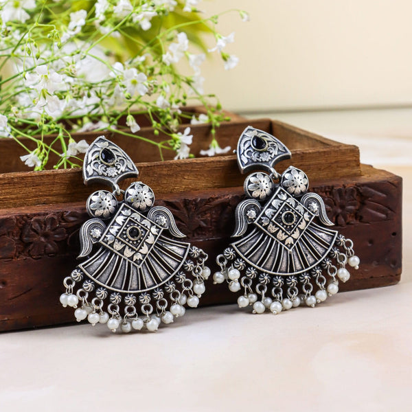 Silver-Plated Jhumka with Pearl